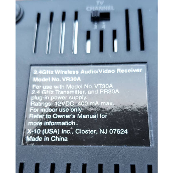 X-10 2.4GHz Audio Video Receiver Model VR30A - Picture 6 of 7